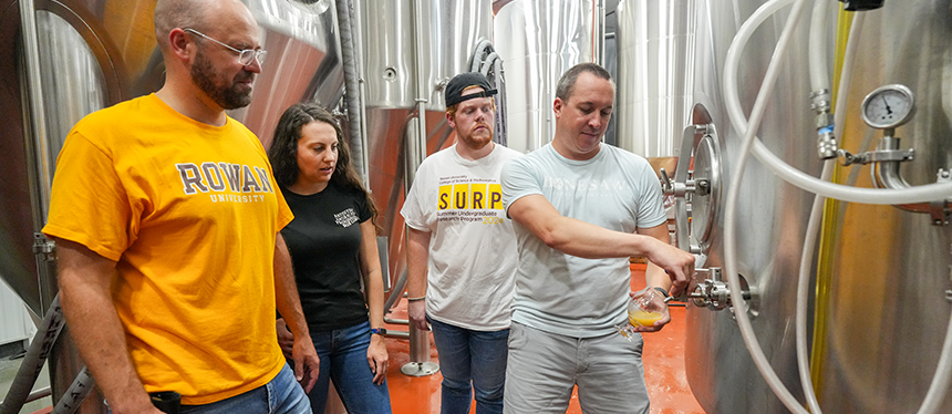 students in brewery lab