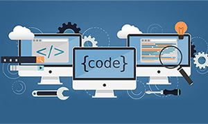 clipart image of computers and code