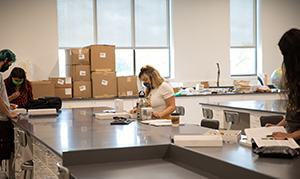 students in geology classroom