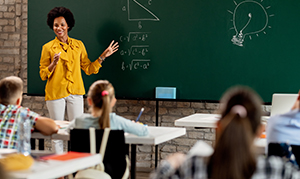 math teacher in classroom