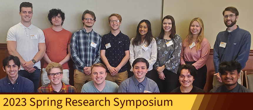 An picture of students who presented at the Spring Research Symposium.