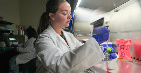 Student working in lab