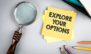 student and employer at career fair event